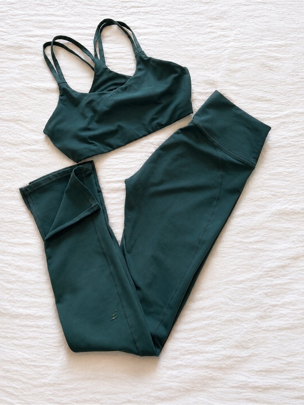 Fabletics Women’s Dark Teal Active Leggings & Sports Bra Set TALL